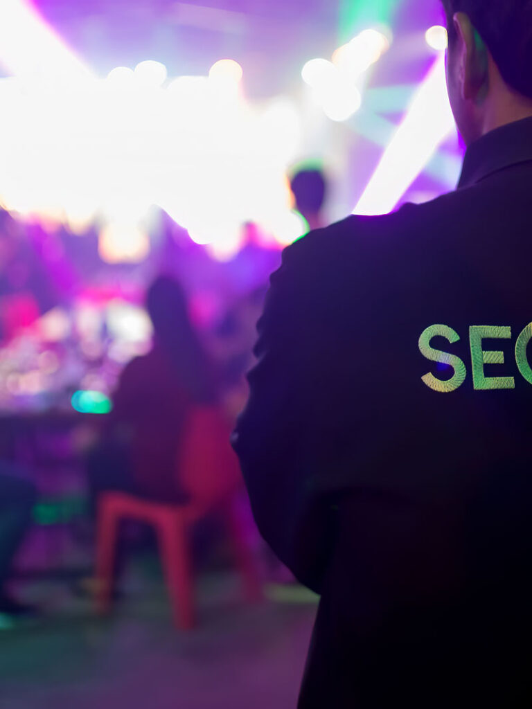 Nightclub bouncer at concert event venue